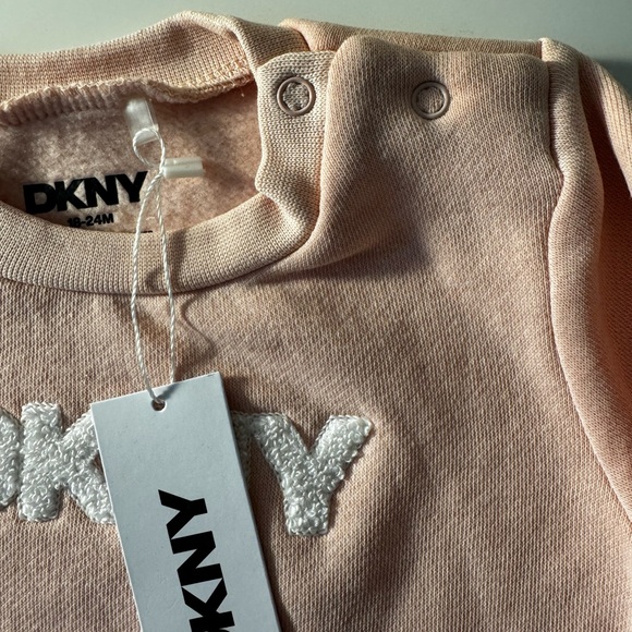 DKNY Pink Kids Sweatshirt and Pants Set NWT - Picture 3 of 7